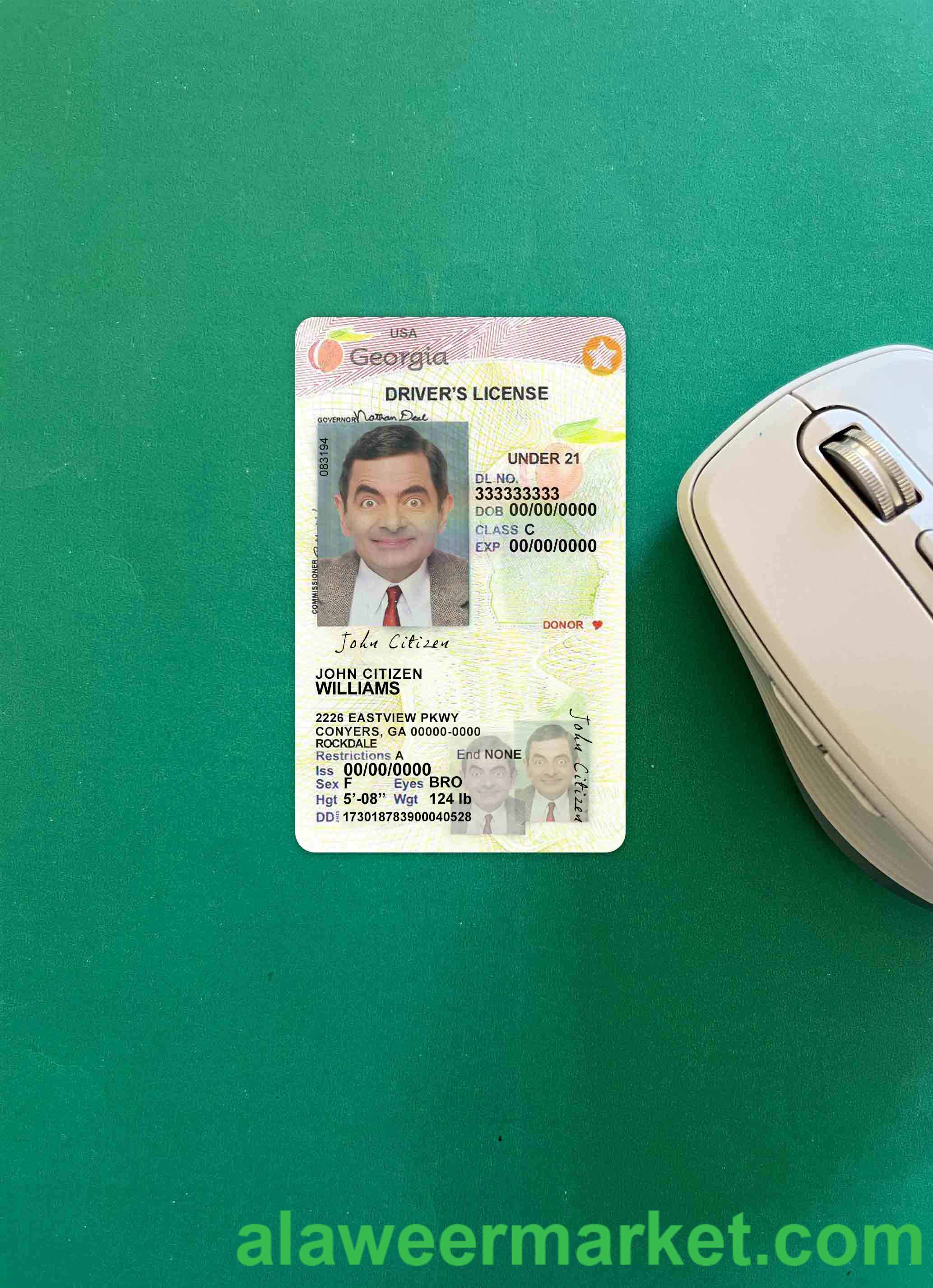 USA Georgia driving license under 21 2017-2019 photolook FRONT